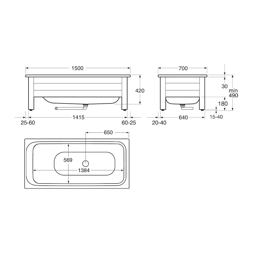 Halvfrontstativ Gustavsberg 6415