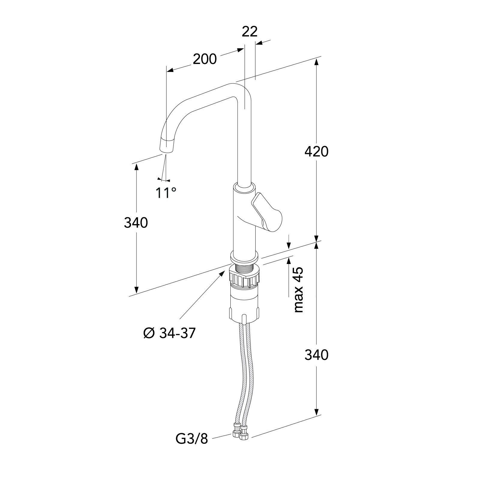 Köksblandare Gustavsberg Epic med Hög Pip