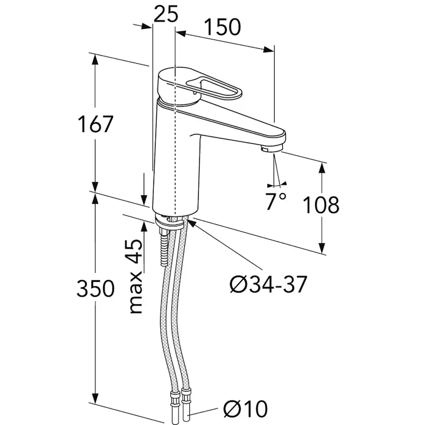 Tvättställsblandare Gustavsberg Nautic 150 mm