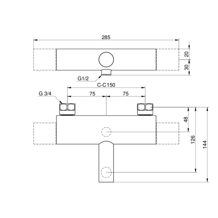 Badkarsblandare Gustavsberg Estetic 150 cc