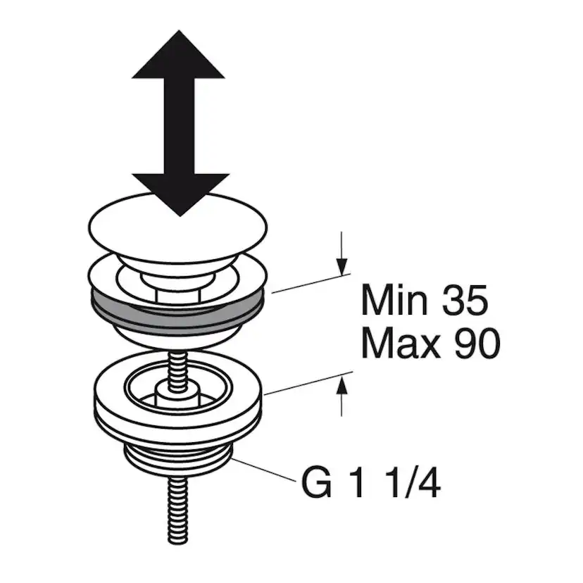 Bottenventil Gustavsberg Ducentic med Push-down