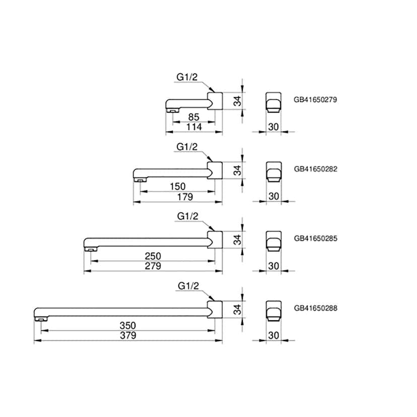 Utloppspip Gustavsberg Rak Svängbar
