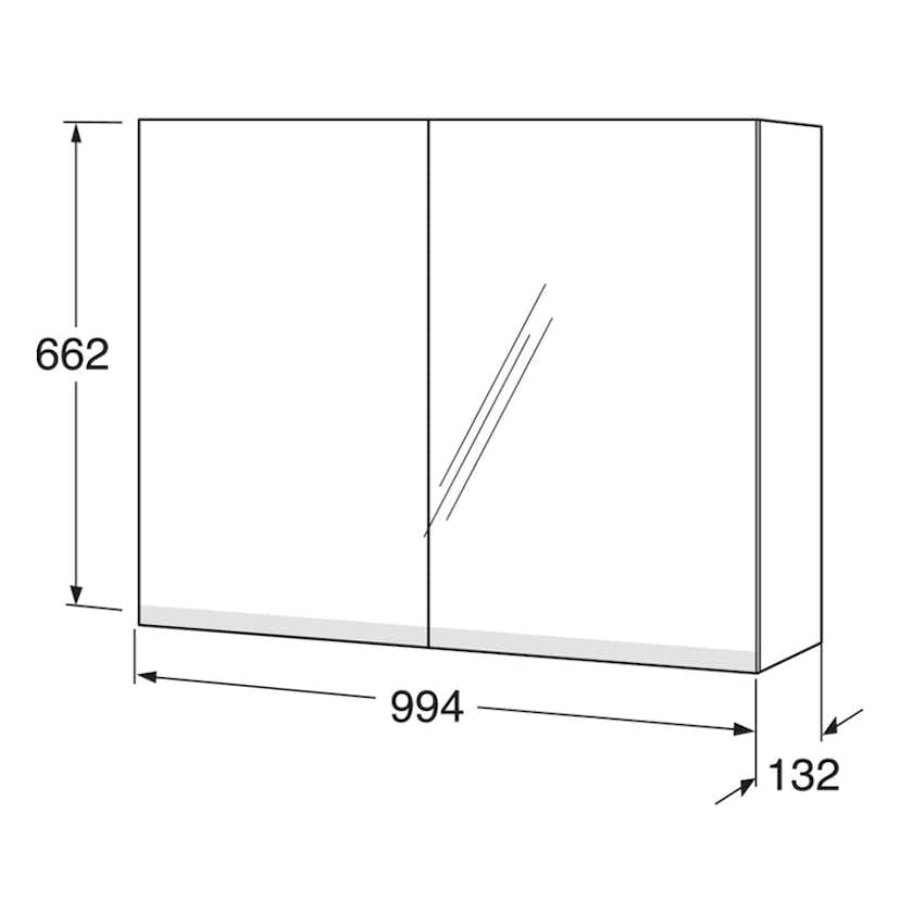 Spegelskåp Gustavsberg Artic 100 cm med LED belysning Undertill