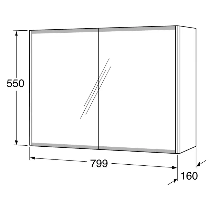 Spegelskåp Gustavsberg Graphic 80 cm