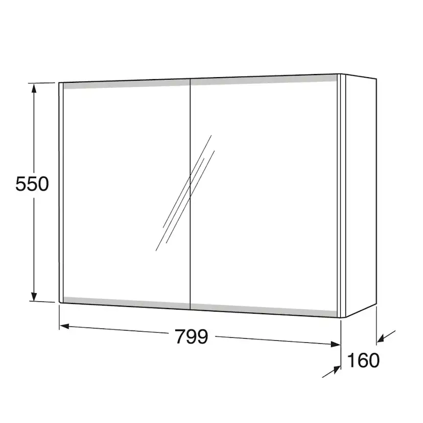 Spegelskåp Gustavsberg Graphic 80 cm