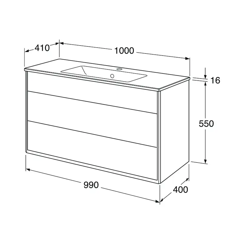 Tvättställsskåp Gustavsberg Graphic 100 cm