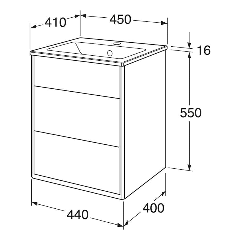 Tvättställsskåp Gustavsberg Graphic 45 cm