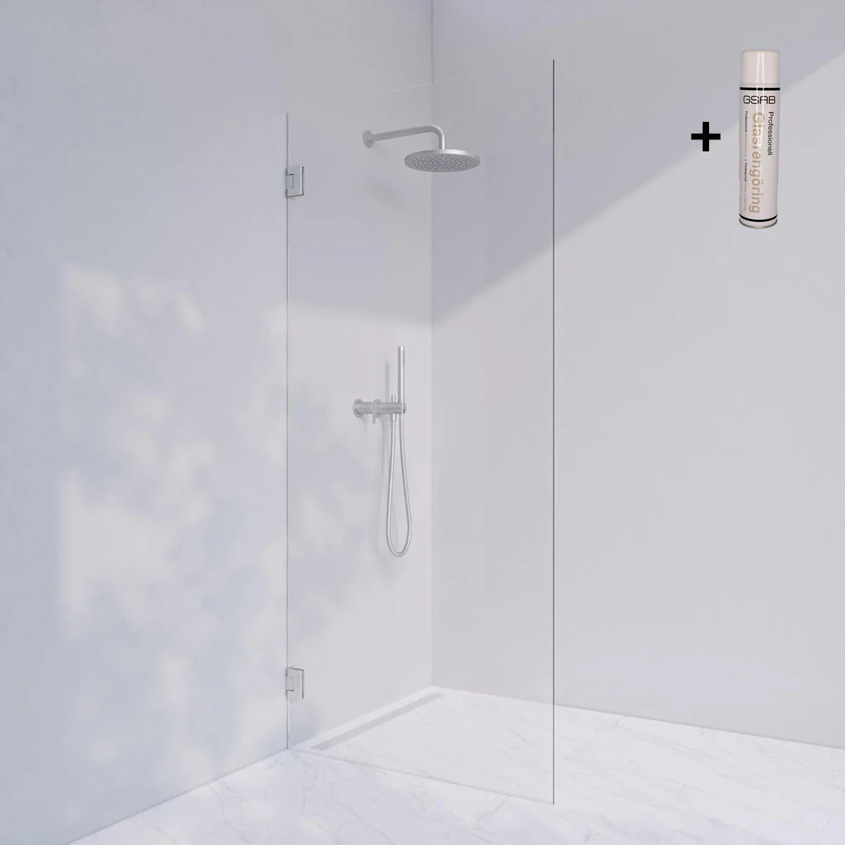 Duschvägg Invitrea Flair GH2 med Glasrengöring