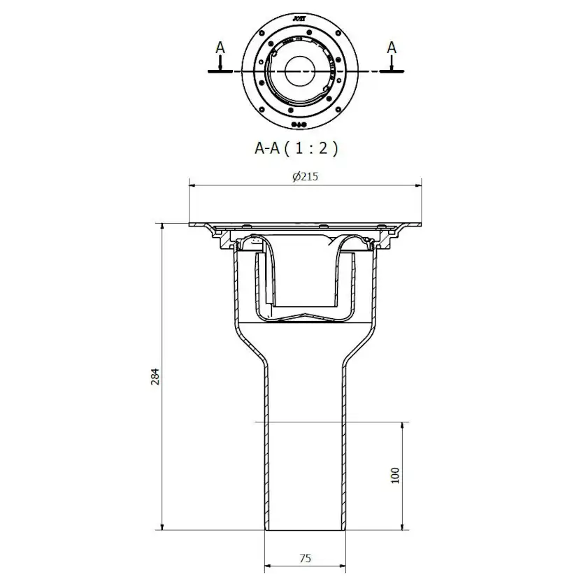 Golvbrunn Purus S-Serie Brage Ø75 mm