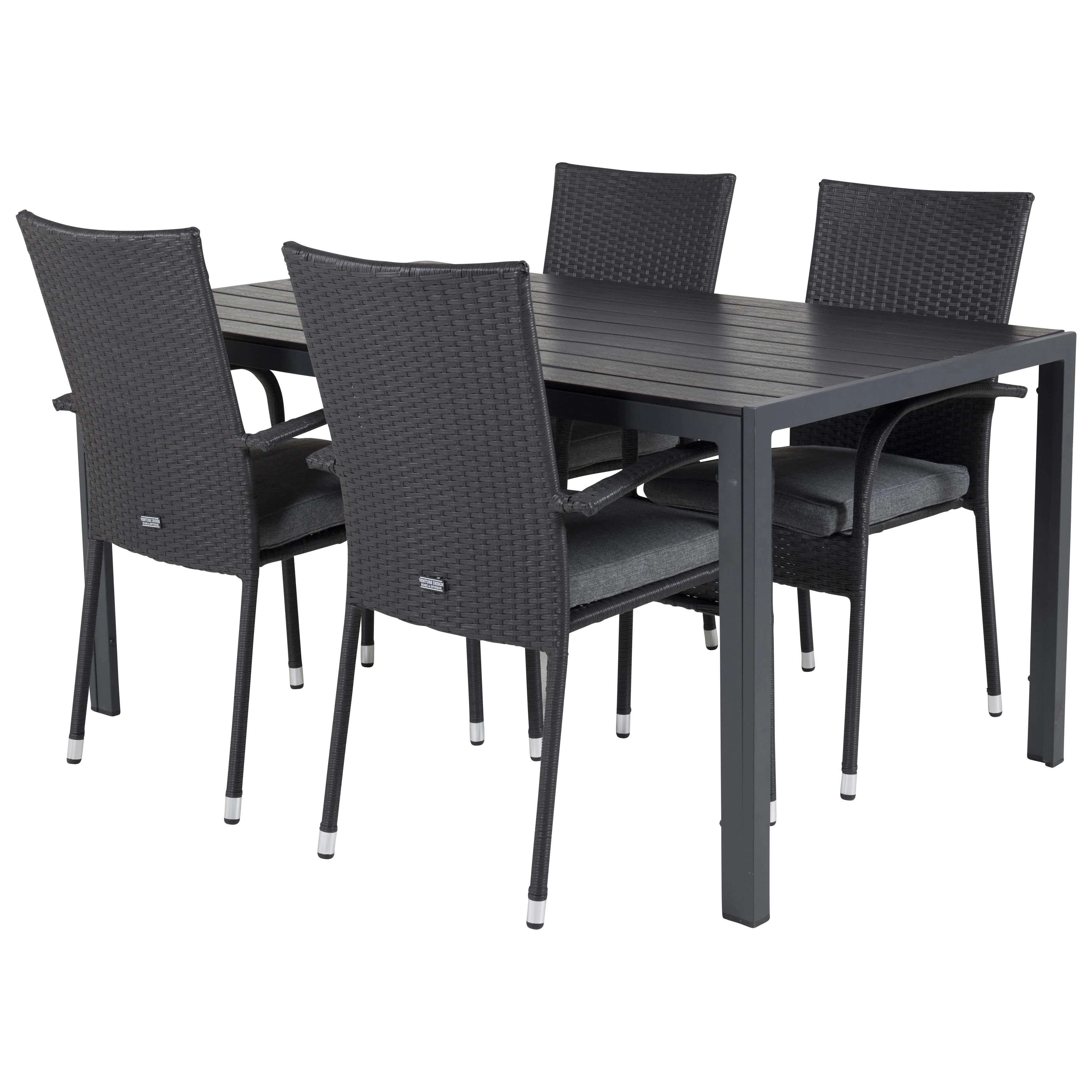 Matgrupp Utomhus Venture Home Bront 150 med 4 Asta Trädgårdsstolar