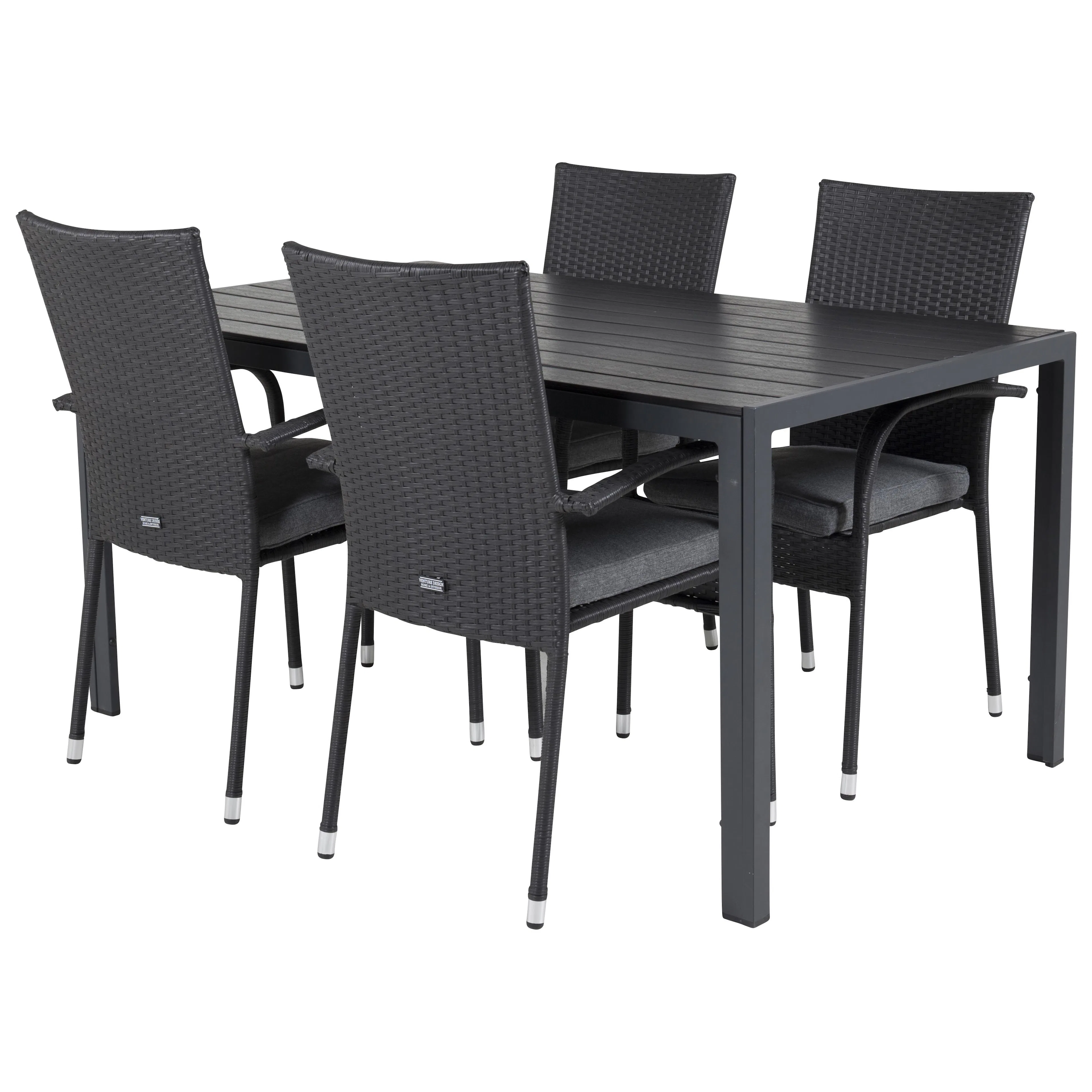 Matgrupp Utomhus Venture Home Bront 150 med 4 Asta Trädgårdsstolar