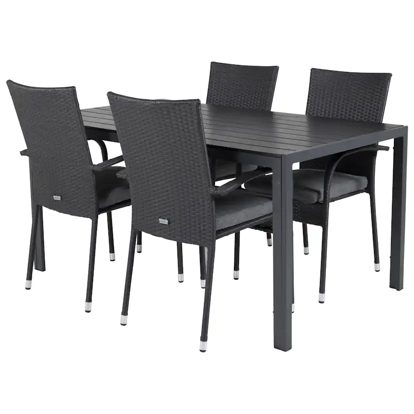 Matgrupp Utomhus Venture Home Bront 150 med 4 Asta Trädgårdsstolar