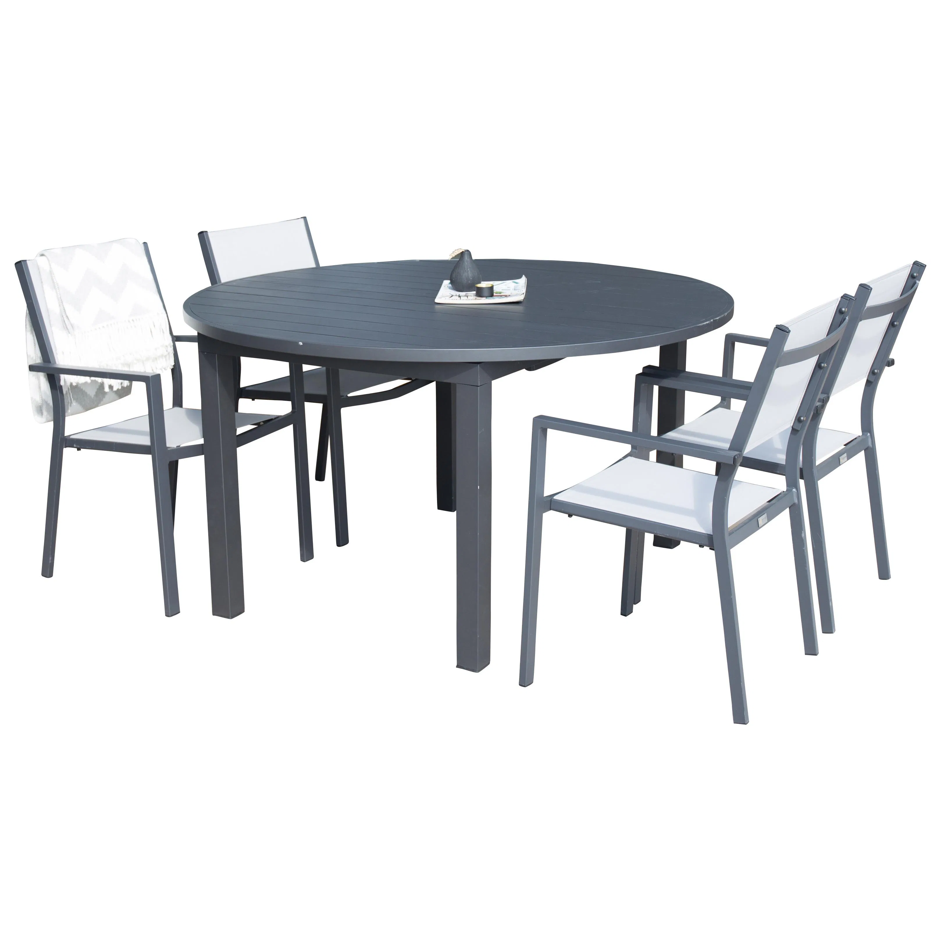 Matgrupp Venture Home Madrid Ø 140 med 4 Copacabana Matstolar