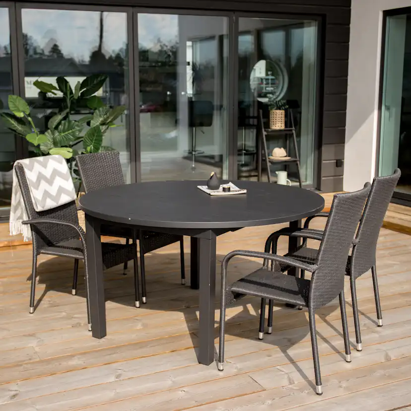 Matgrupp Venture Home Madrid Ø 140 med 4 Asta Stolar