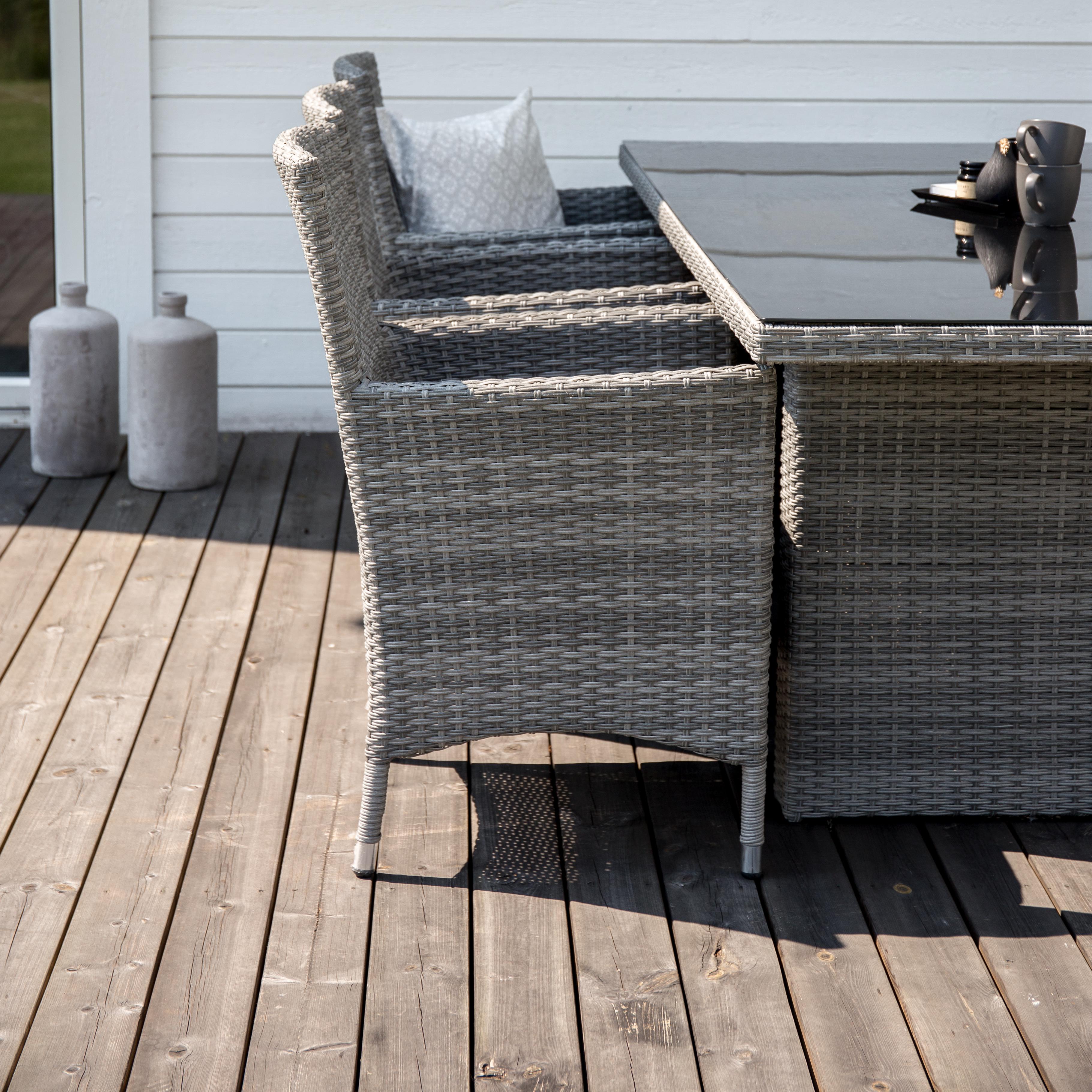 Matgrupp Utomhus Venture Home Pishi 200 med 6 Milwa Trädgårdsstolar