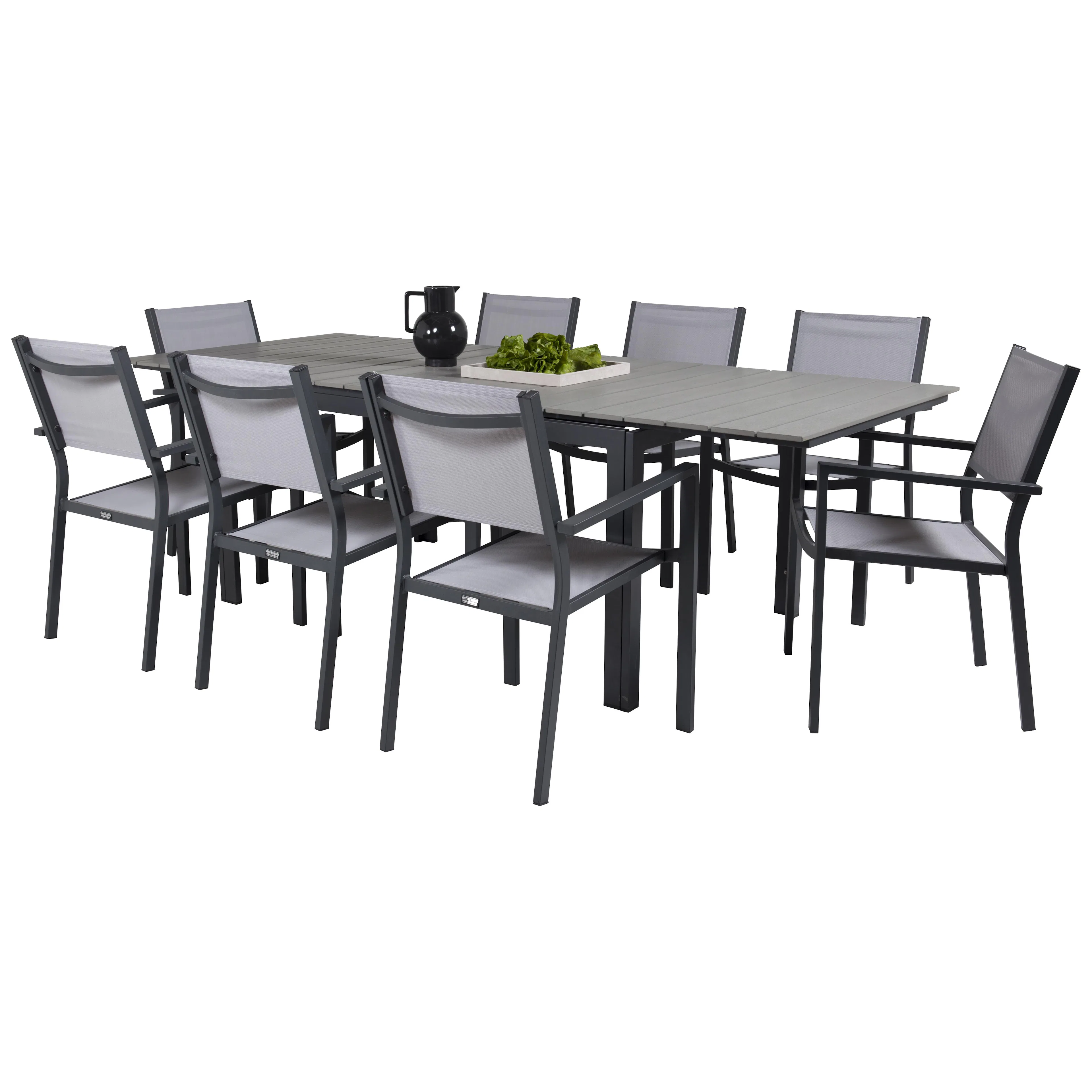 Matgrupp Venture Home Lova 160/240 med 8 Copacabana Karmstolar