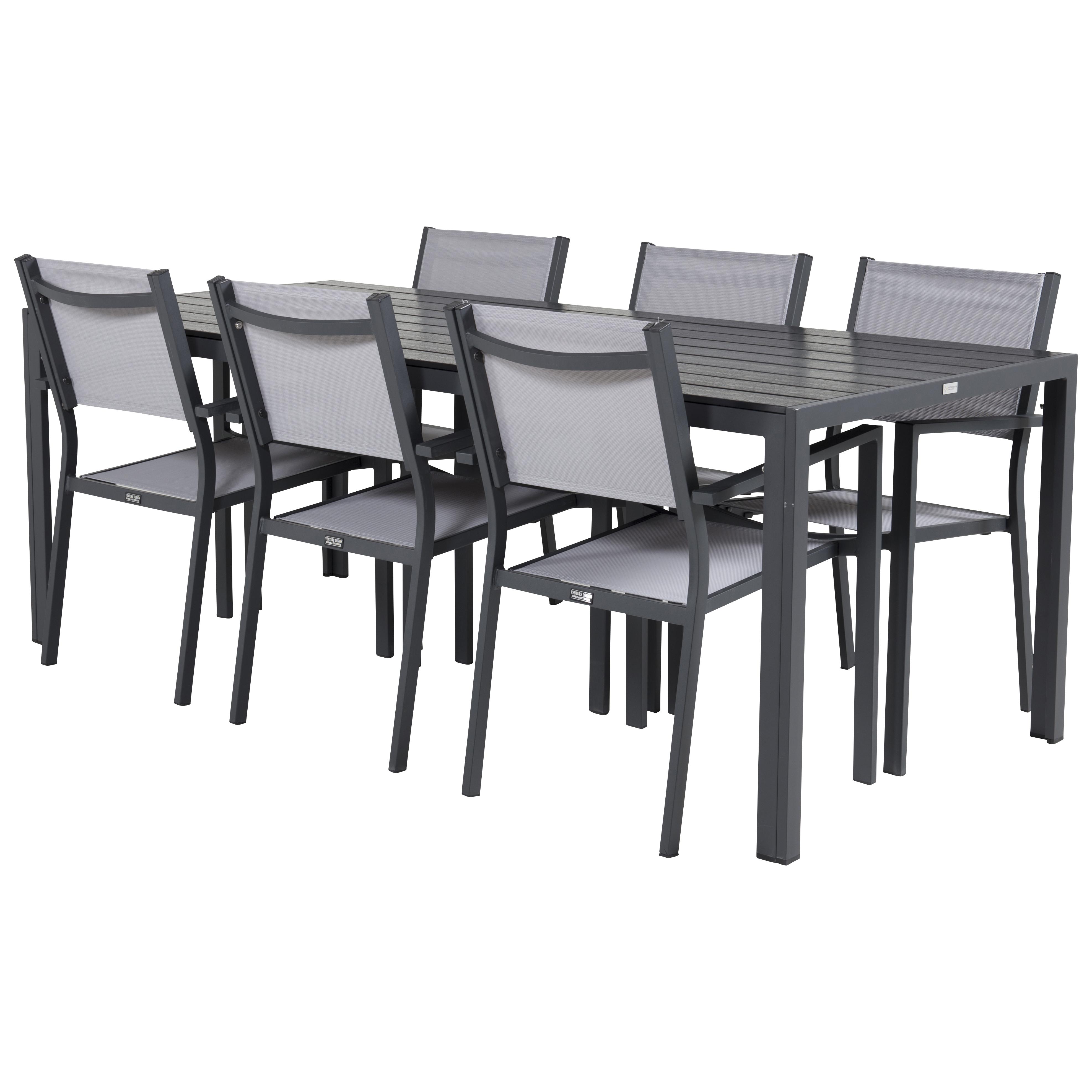 Matgrupp Utomhus Venture Home Bront 205 med 6 Copacabana KarmTrädgårdsstolar