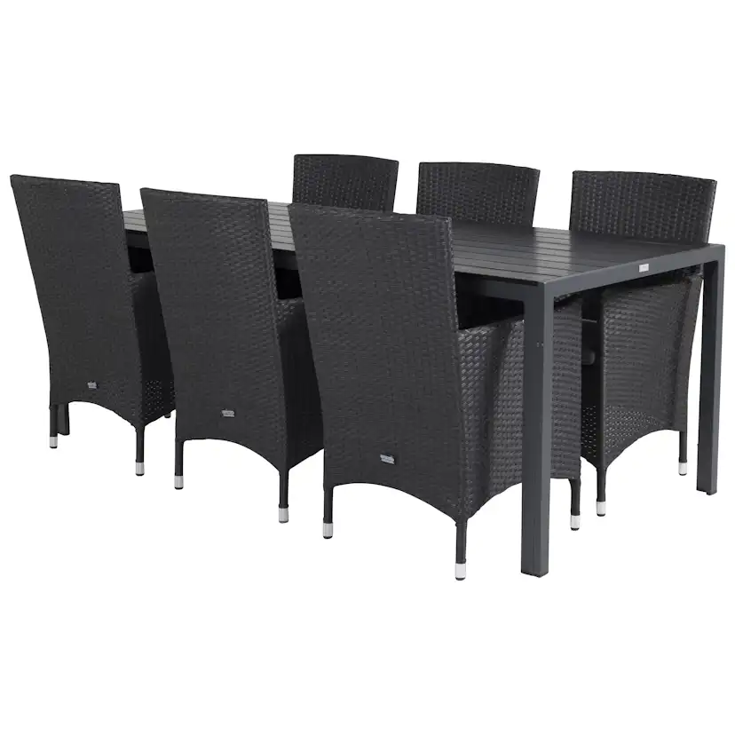 Matgrupp Utomhus Venture Home Bront 205 med 6 Milwa Trädgårdsstolar