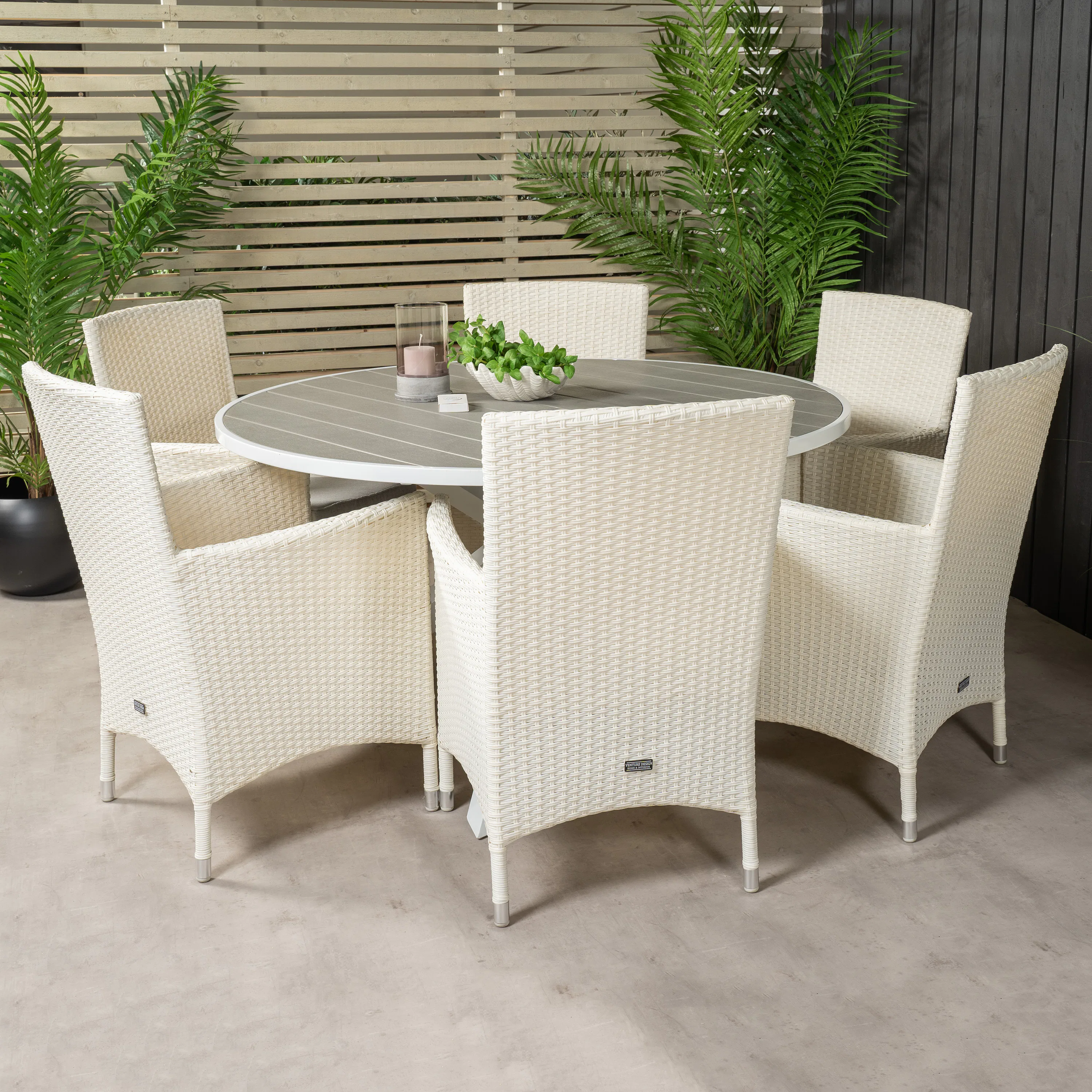 Matgrupp Venture Home Pincy Ø 140 med 6 Milwa Stolar