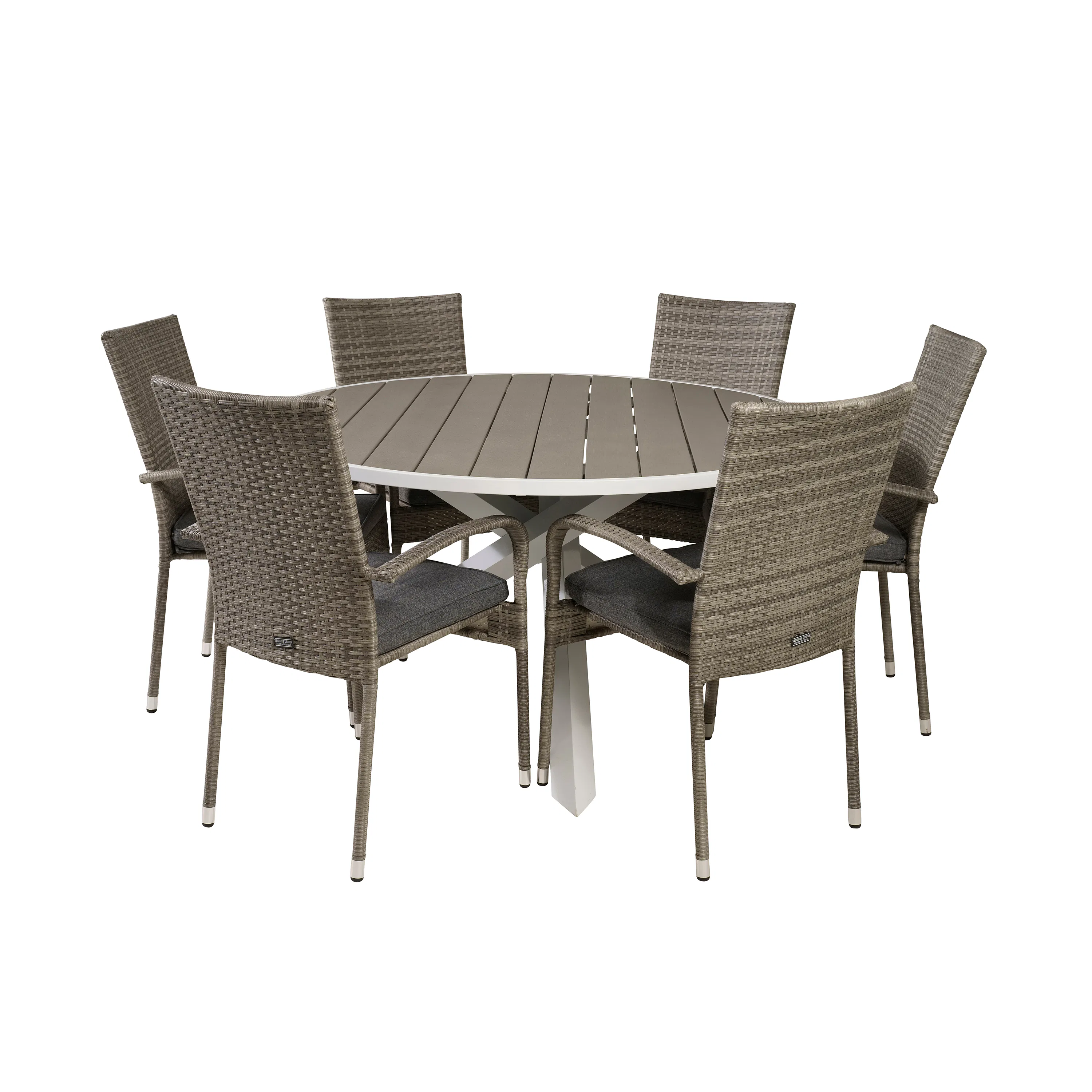 Matgrupp Utomhus Venture Home Pincy Ø140 med 6 Asta Trädgårdsstolar