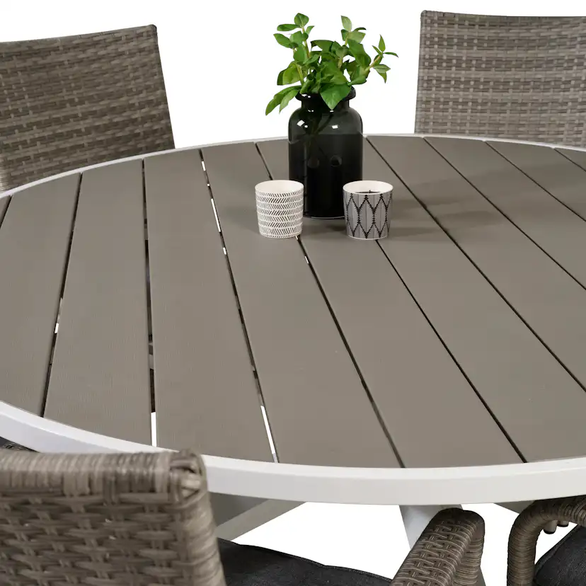 Matgrupp Utomhus Venture Home Pincy Ø140 med 6 Asta Trädgårdsstolar