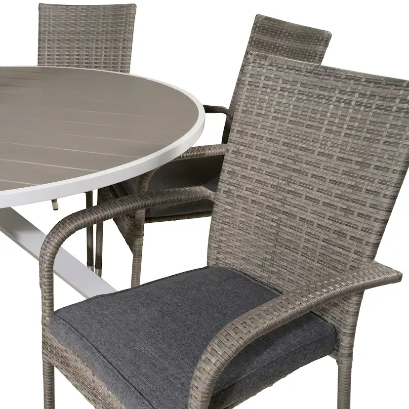 Matgrupp Utomhus Venture Home Pincy Ø140 med 6 Asta Trädgårdsstolar