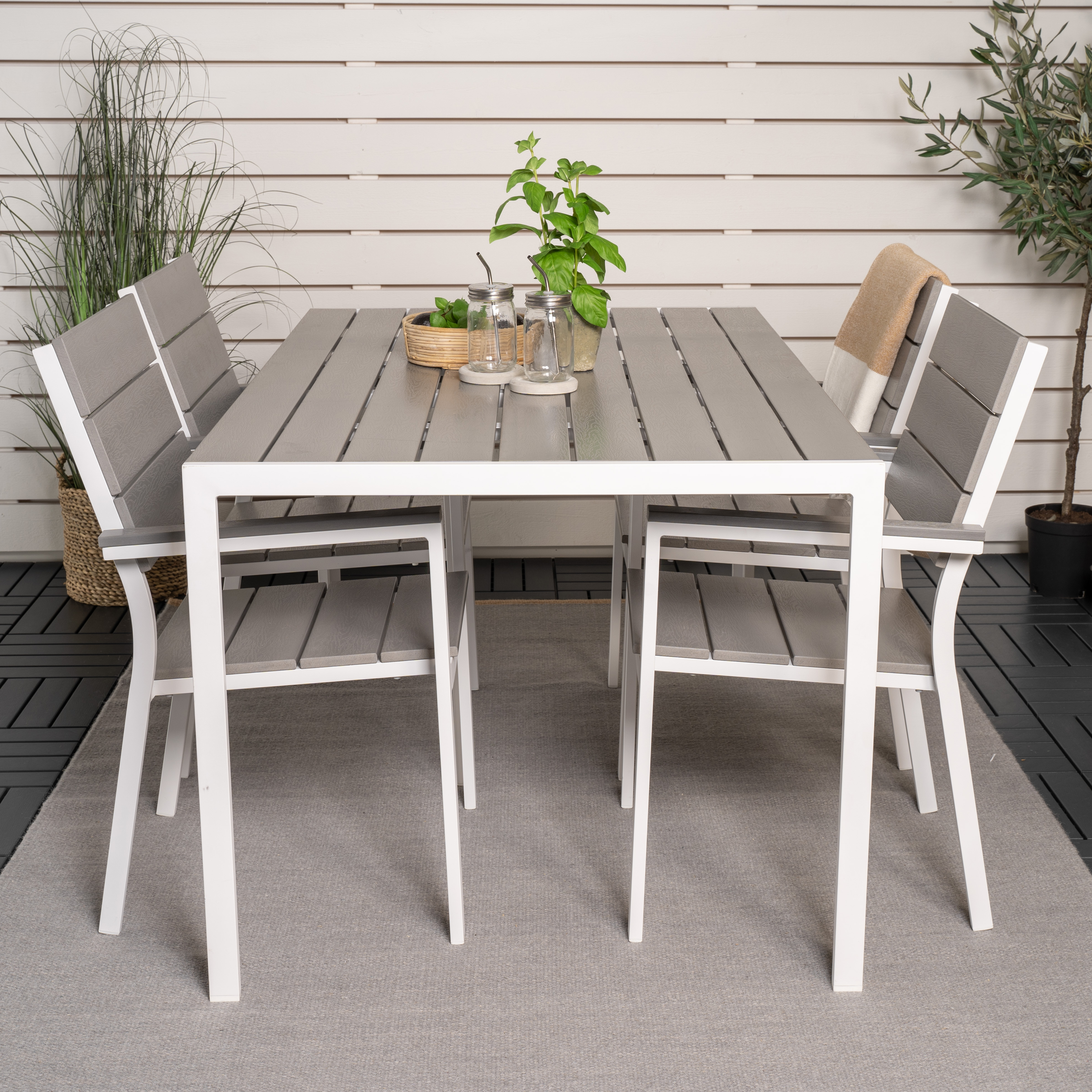 Matgrupp Utomhus Venture Home Bront 150 med 4 Lova Trädgårdsstolar