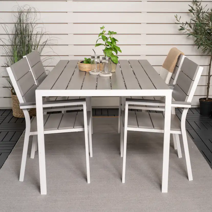 Matgrupp Utomhus Venture Home Bront 150 med 4 Lova Trädgårdsstolar