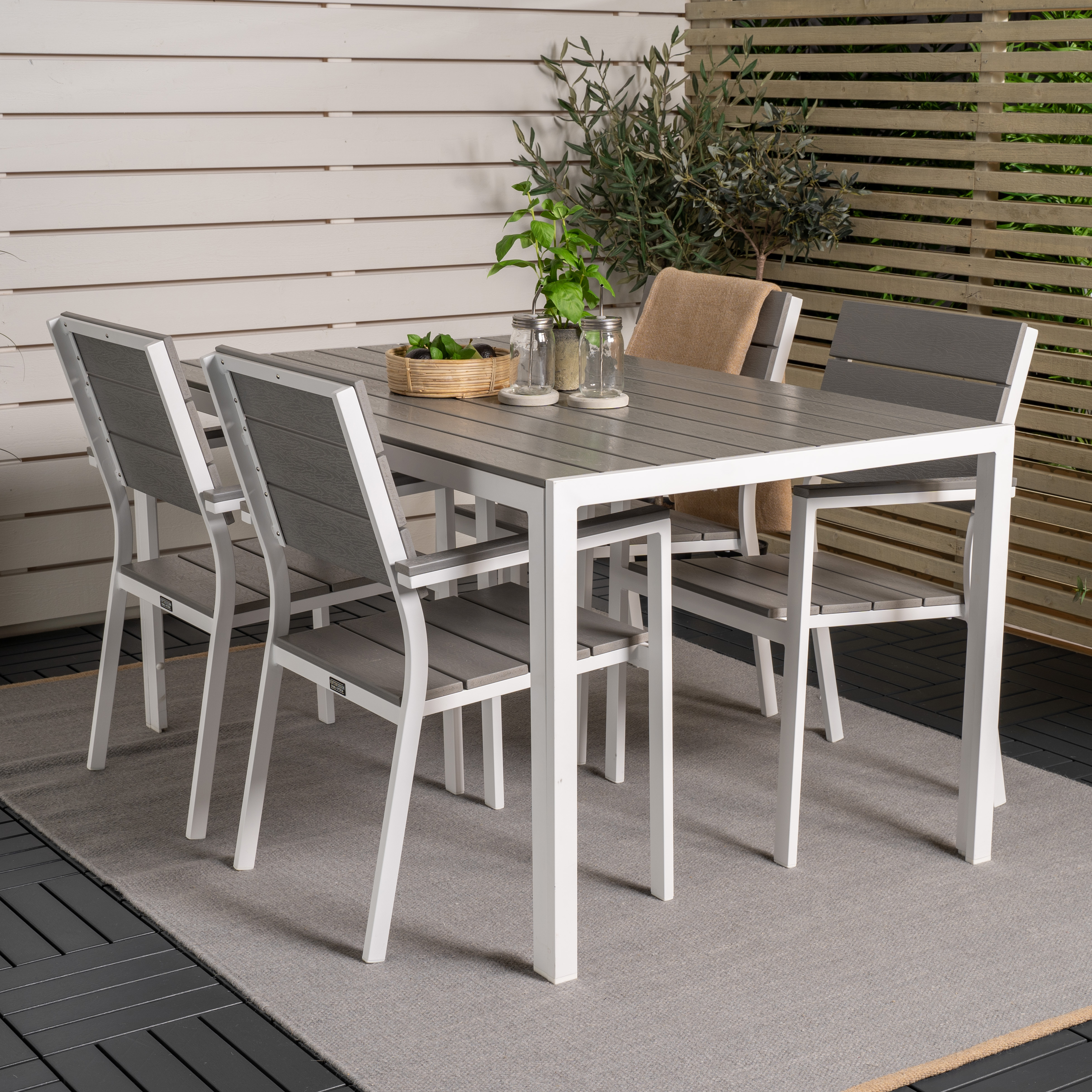 Matgrupp Utomhus Venture Home Bront 150 med 4 Lova Trädgårdsstolar