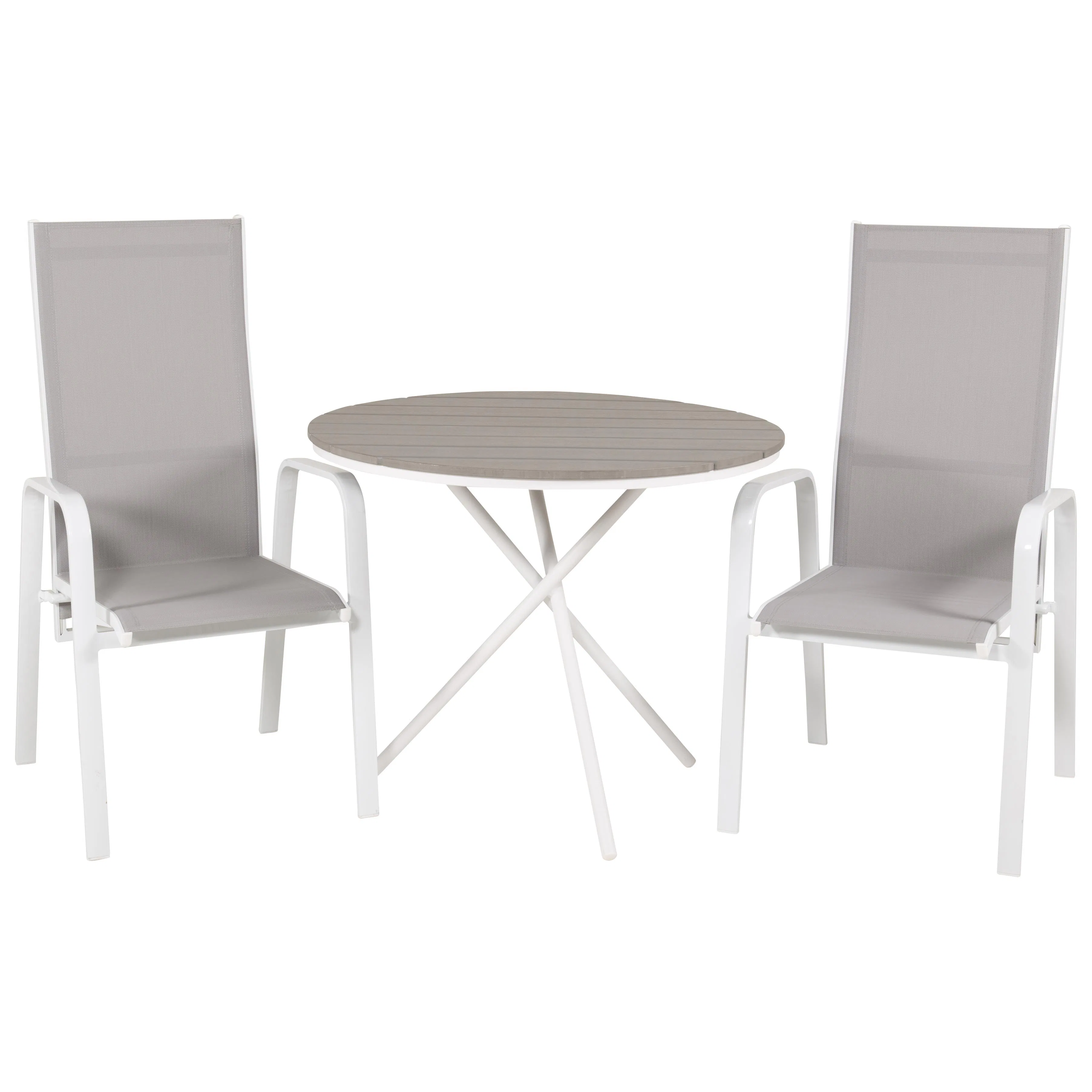 Cafégrupp Venture Home Pincy Ø 90 med 2 Copacabana Trädgårdsstolar Utomhus