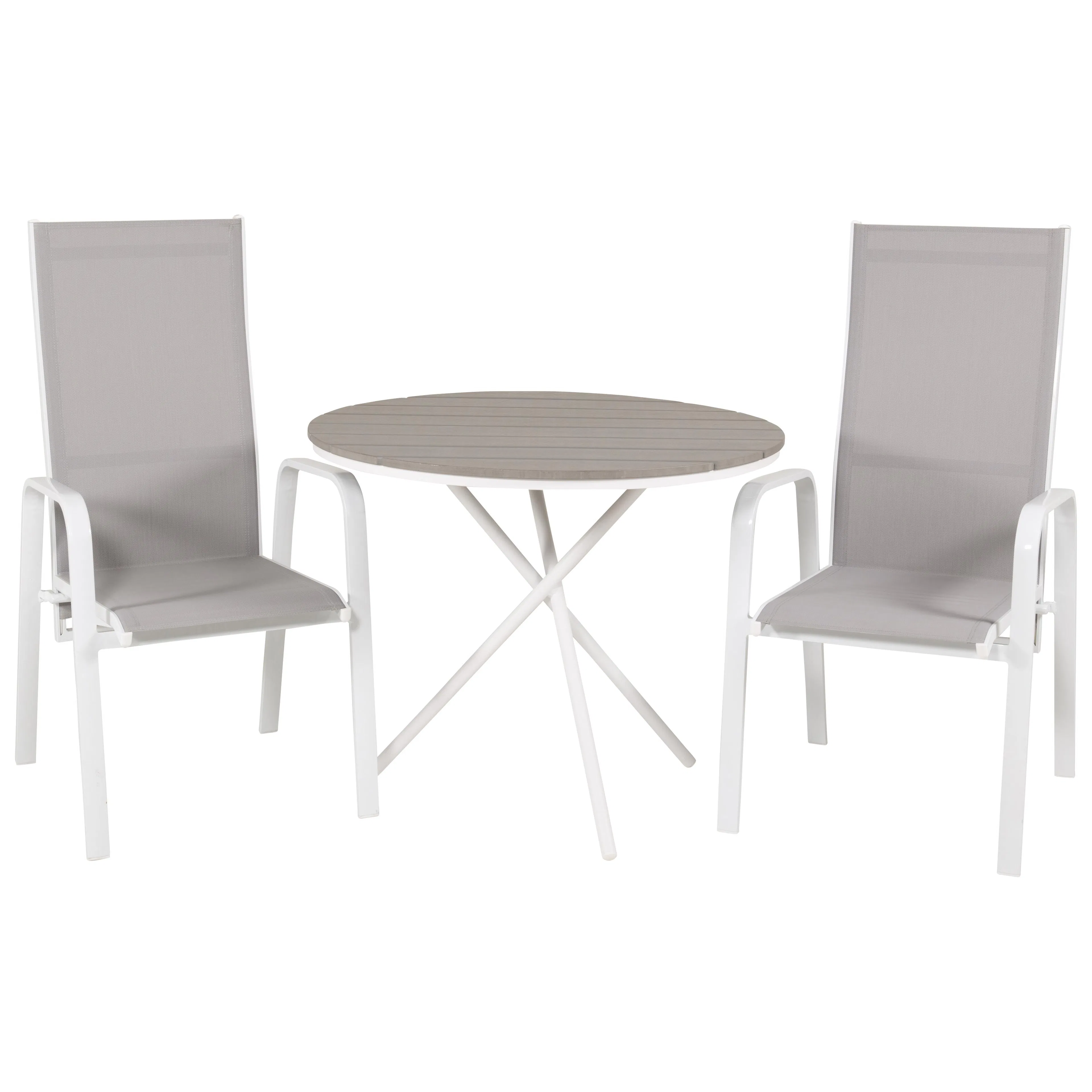 Cafégrupp Venture Home Pincy Ø 90 med 2 Copacabana Trädgårdsstolar Utomhus