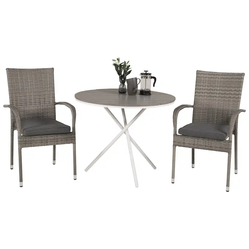 Cafégrupp Venture Home Parma med 2 Anna Trädgårdsstolar Utomhus