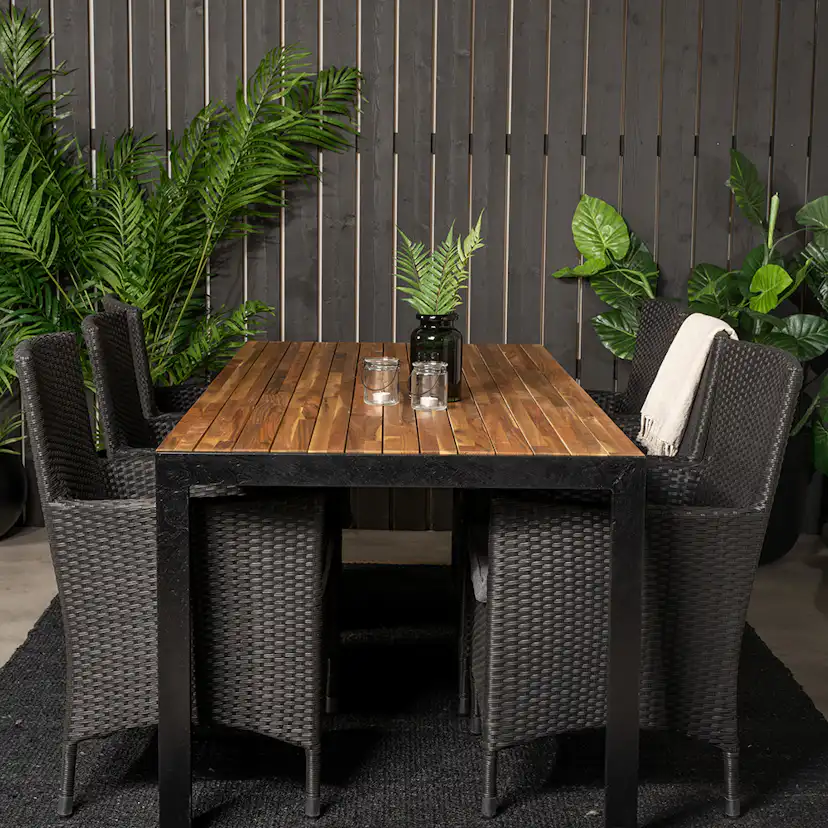 Matgrupp Utomhus Venture Home Bois med 6 Malin Trädgårdsstolar