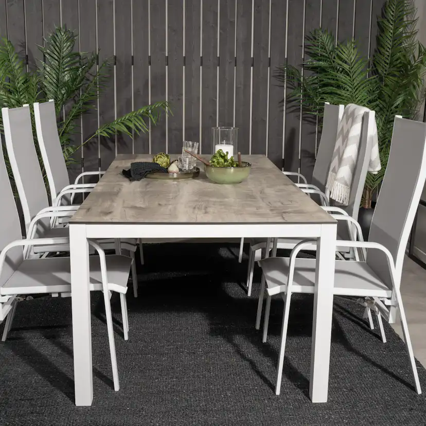 Matgrupp Utomhus Venture Home Lea 205 med 6 Copacabana Trädgårdsstolar