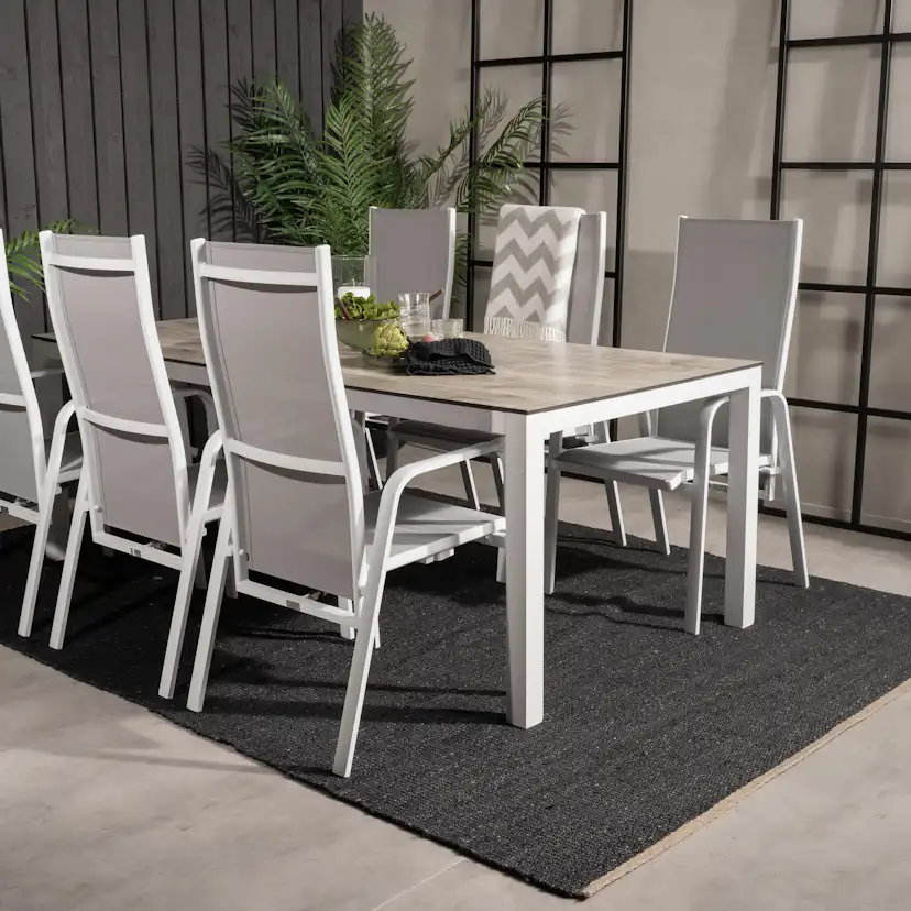 Matgrupp Utomhus Venture Home Lea 205 med 6 Copacabana Trädgårdsstolar