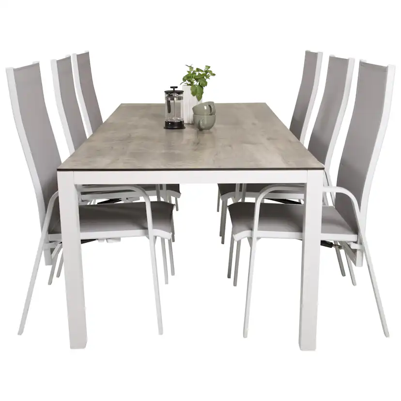 Matgrupp Utomhus Venture Home Lea 205 med 6 Copacabana Trädgårdsstolar