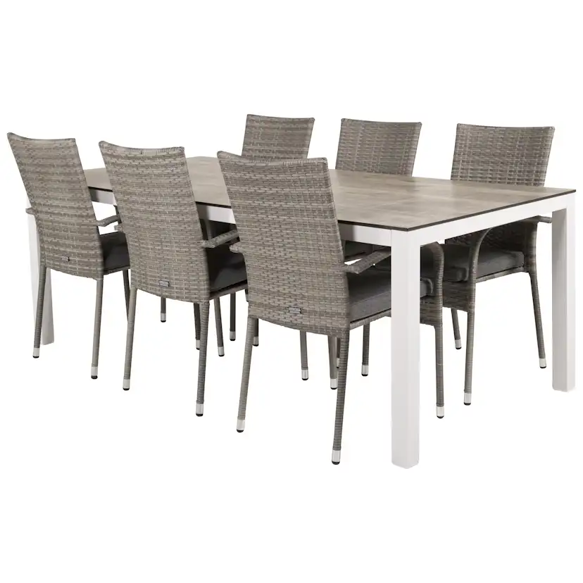 Matgrupp Utomhus Venture Home Lea 205 med 6 Asta Trädgårdsstolar