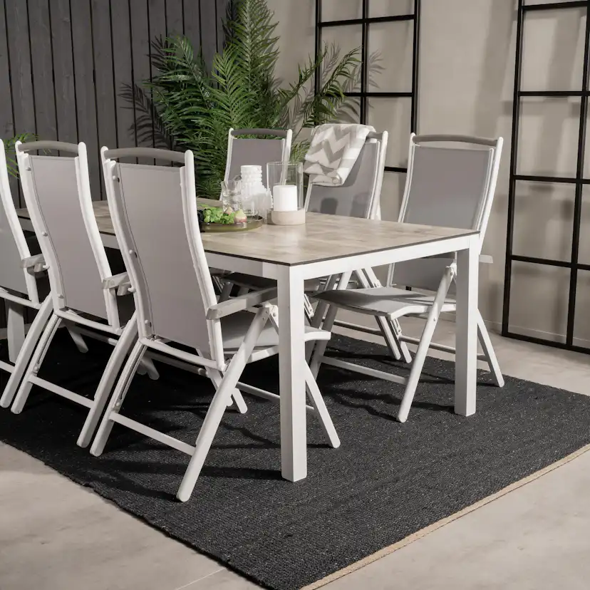 Matgrupp Utomhus Venture Home Lea 205 med 6 Aleyna Trädgårdsstolar