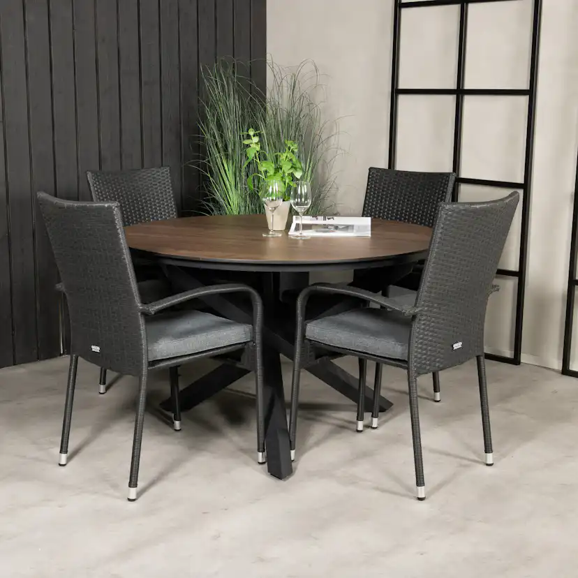 Matgrupp Venture Home Lea Ø 120 med 4 Asta Stolar
