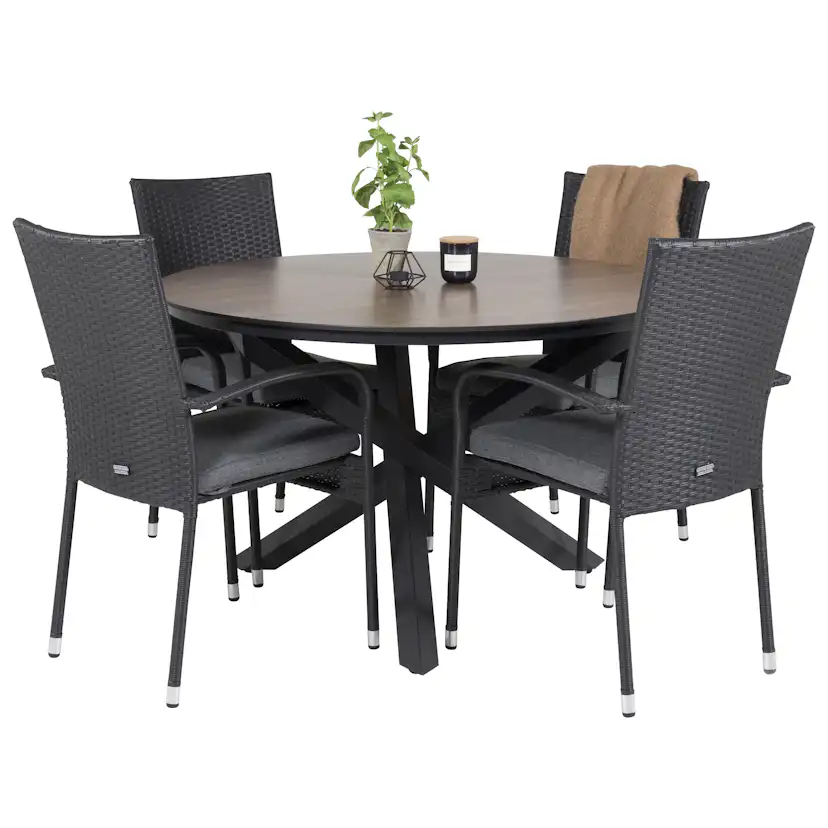 Matgrupp Venture Home Lea Ø 120 med 4 Asta Stolar