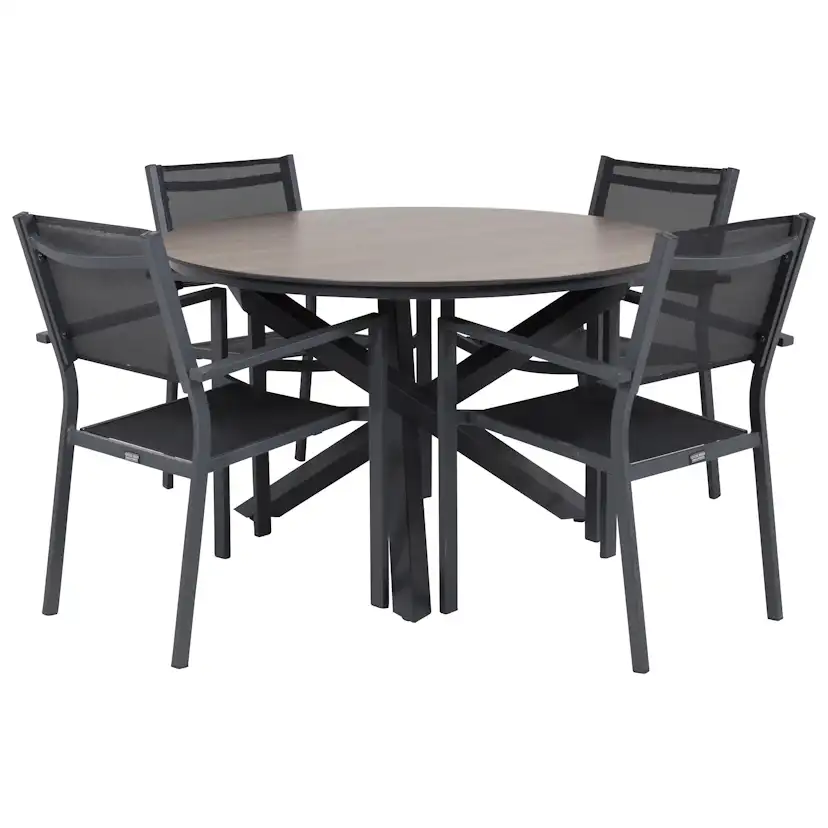 Matgrupp Venture Home Lea Ø 120 med 4 Copacabana Matstolar