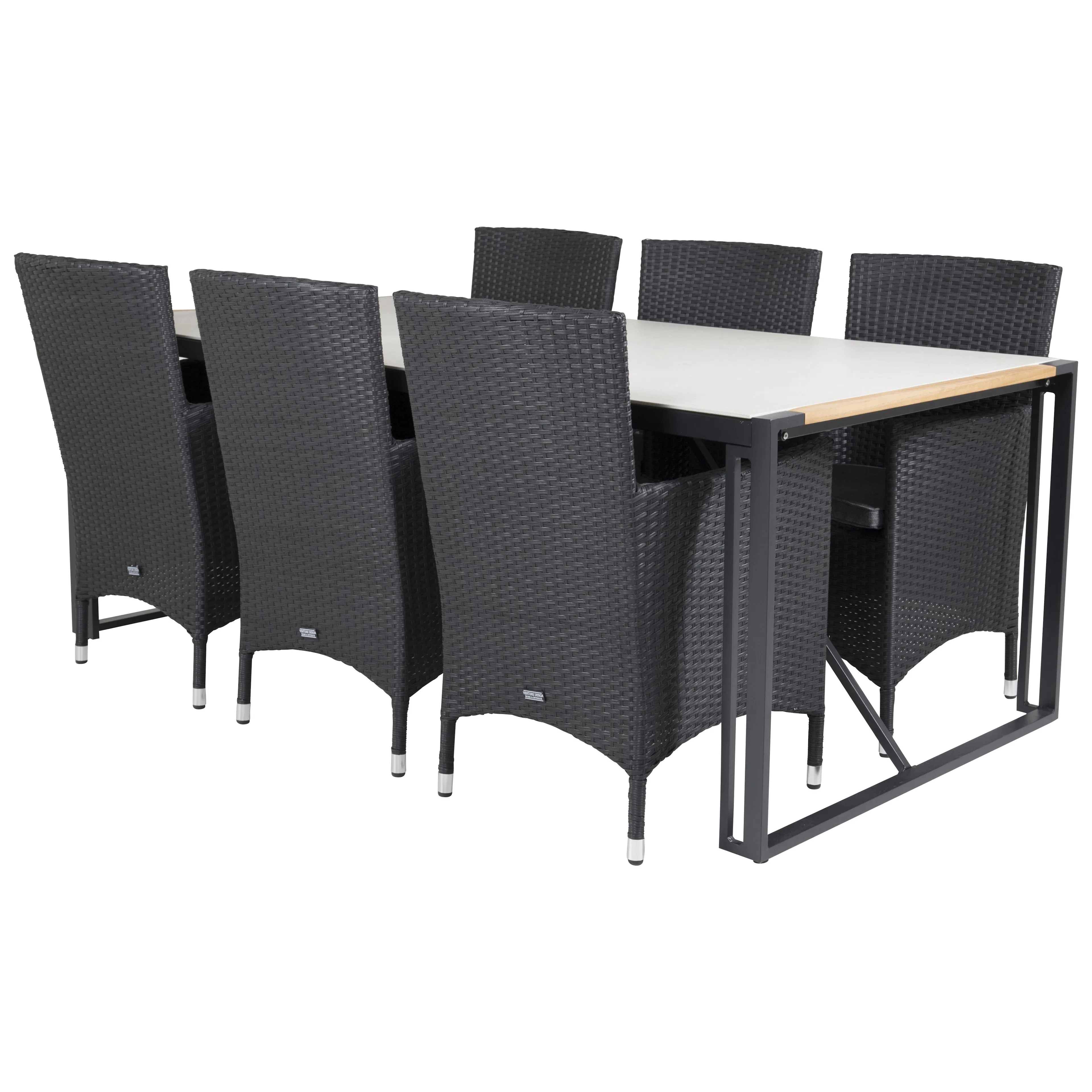 Matgrupp Utomhus Venture Home Tilly 200 med 6 Milwa Trädgårdsstolar