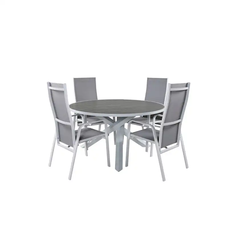 Matgrupp Utomhus Venture Home Pincy Ø140 med 4 Copacabana Trädgårdsstolar