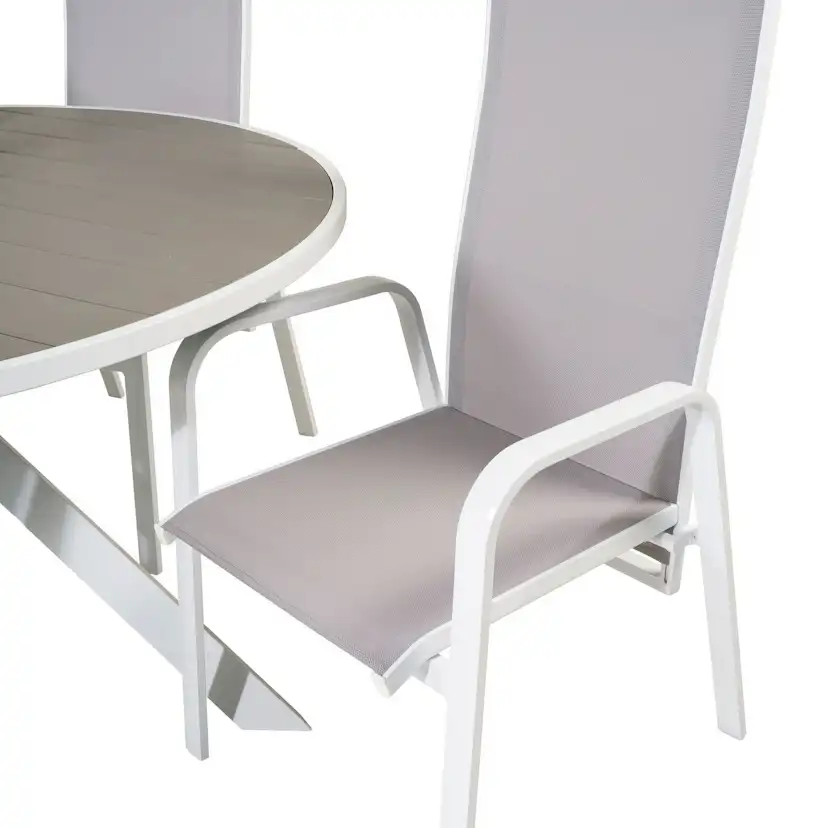 Matgrupp Utomhus Venture Home Pincy Ø140 med 4 Copacabana Trädgårdsstolar