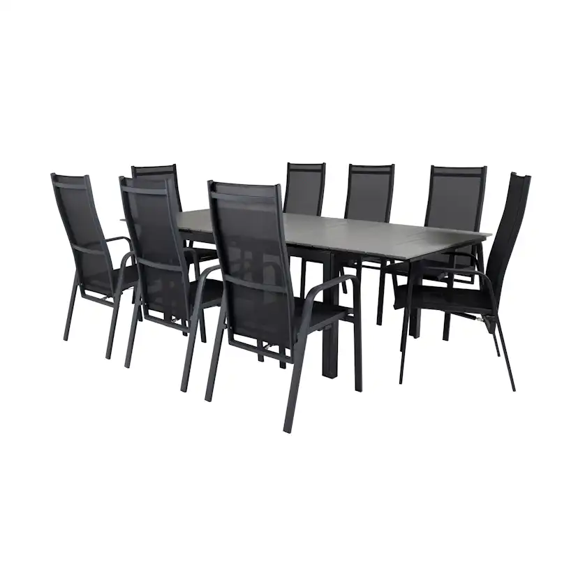 Matgrupp Venture Home Lova 160/240 med 8 Copacabana Stolar