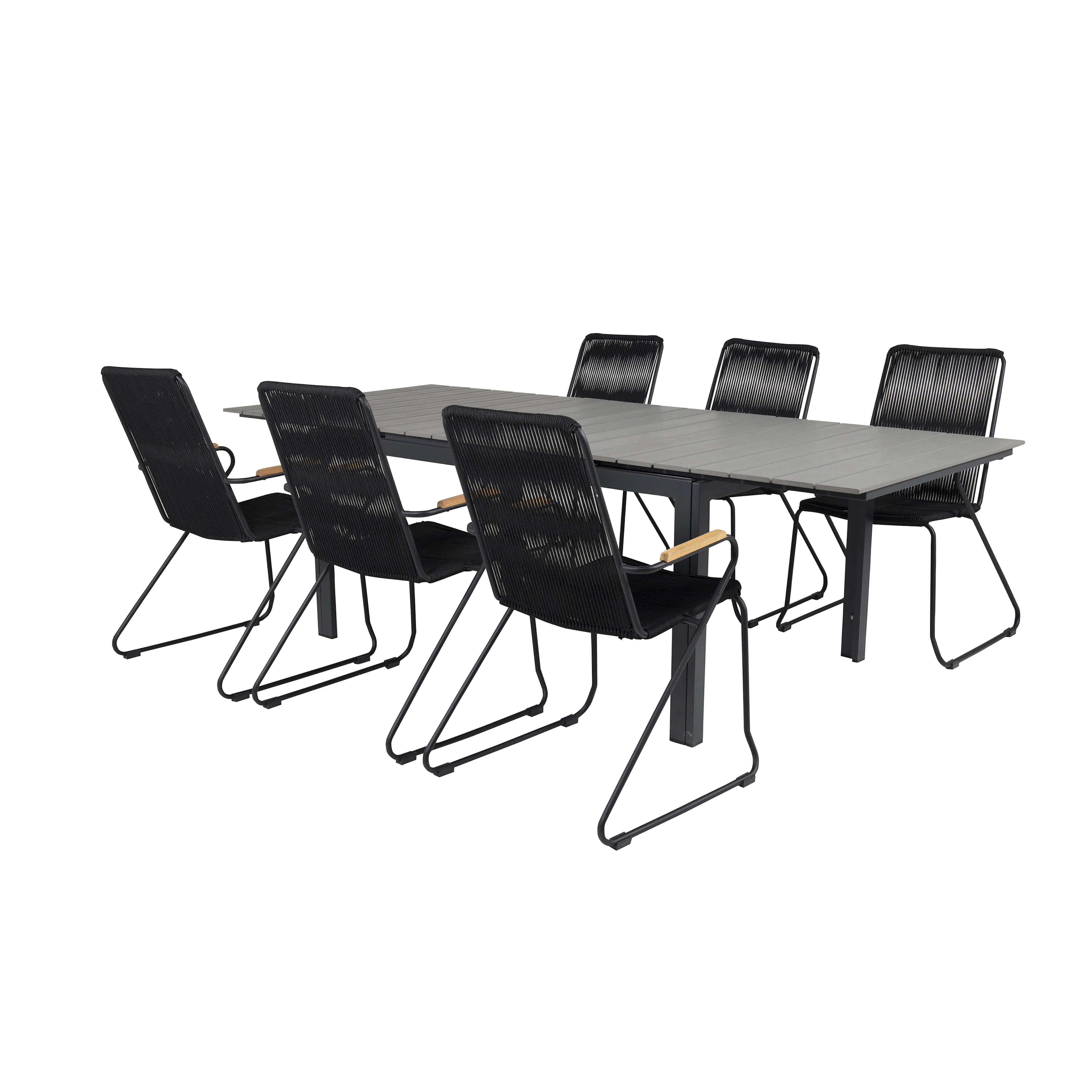 Matgrupp Venture Home Lova 160/240 med 6 Berfin Karmstolar