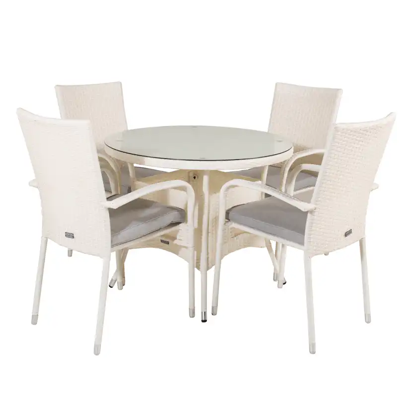 Matgrupp Venture Home Virda Ø 90 med 4 Asta Stolar