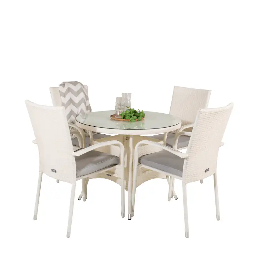 Matgrupp Venture Home Virda Ø 90 med 4 Asta Stolar