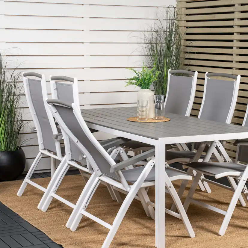 Matgrupp Utomhus Venture Home Bront 205 med 6 Aleyna Trädgårdsstolar