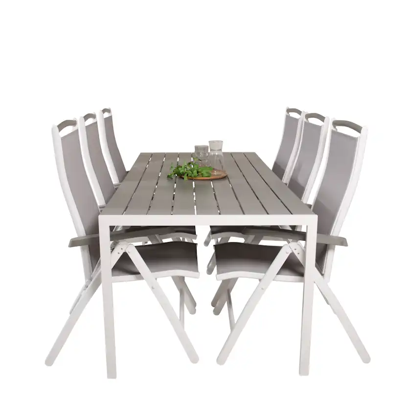 Matgrupp Utomhus Venture Home Bront 205 med 6 Aleyna Trädgårdsstolar